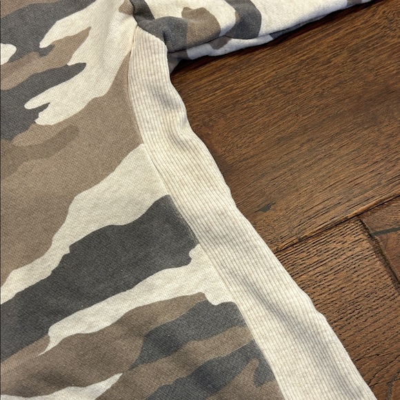 Aerie Cream, Gray and Brown Camouflage Crewneck Sweatshirt - Picture 5 of 12